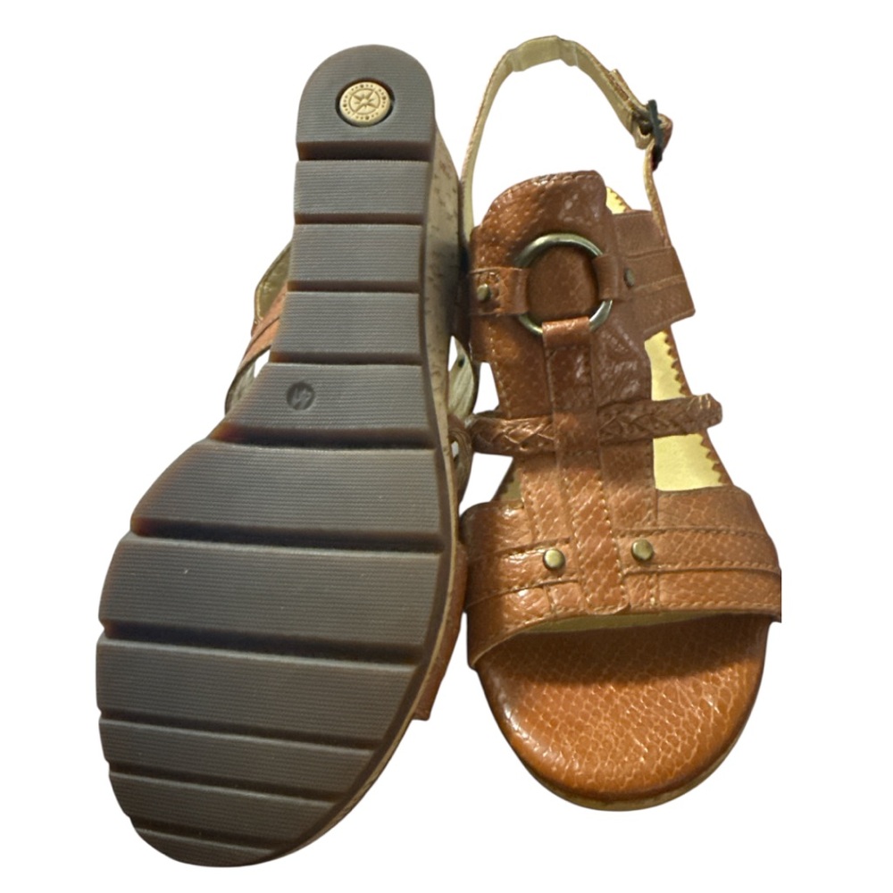 Bussola Light Brown Snake Embossed Leather Sandals Women’s Sz 41 Nearly New!